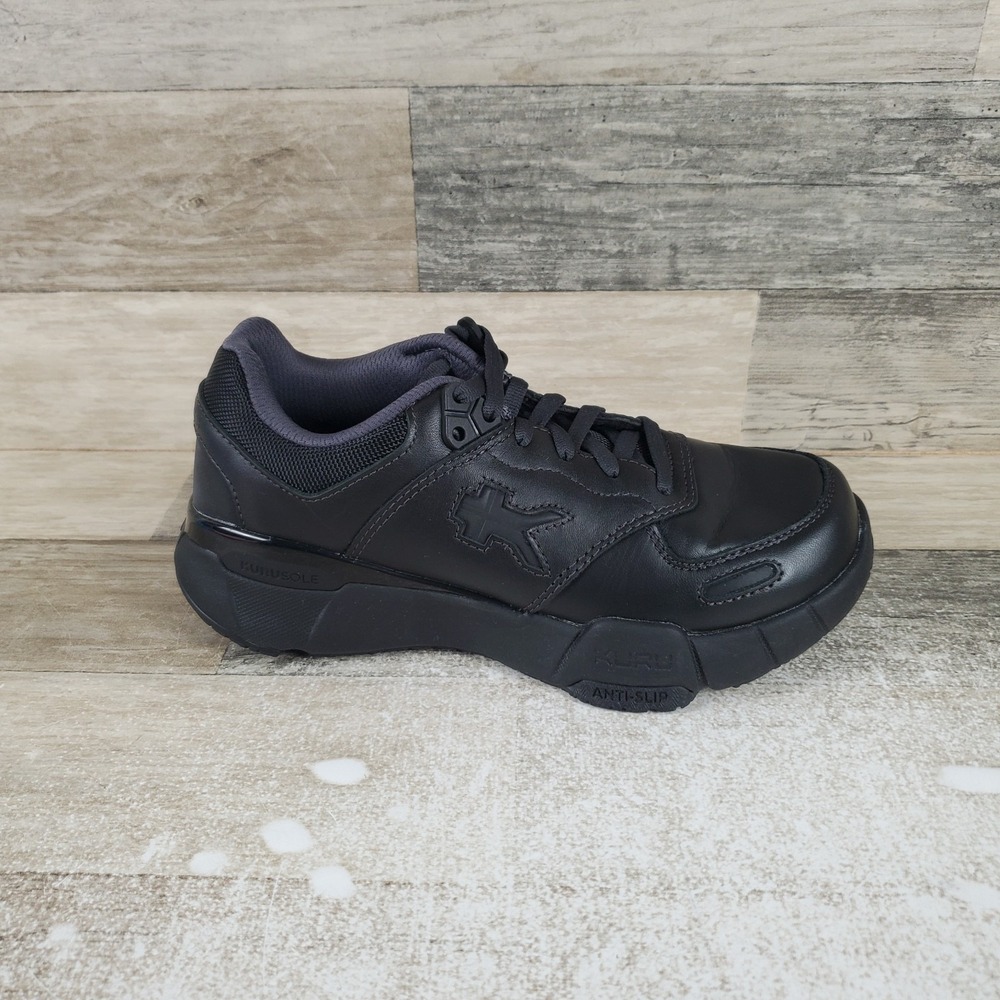 Kuru Kinetic Womens Shoes Sz 5 M Athletic Running Black Leather Lace Up Sneakers